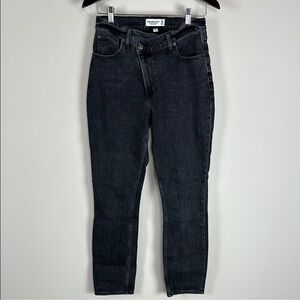 Abercrombie & Fitch 90s Straight Black Criss Cross Jeans
